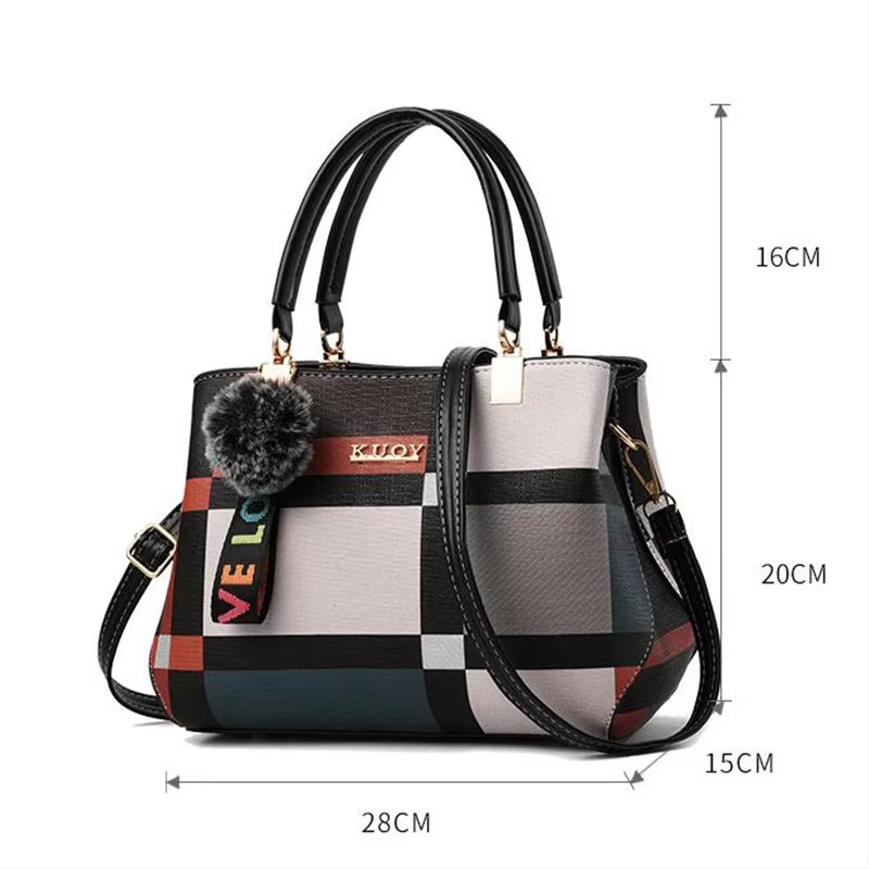 Elegant Designer Handbags Women Bags Messenger PU Leather Crossbody Bags Hairball Tassen Girls Shoulder Bag Top-Hand Tote Bag